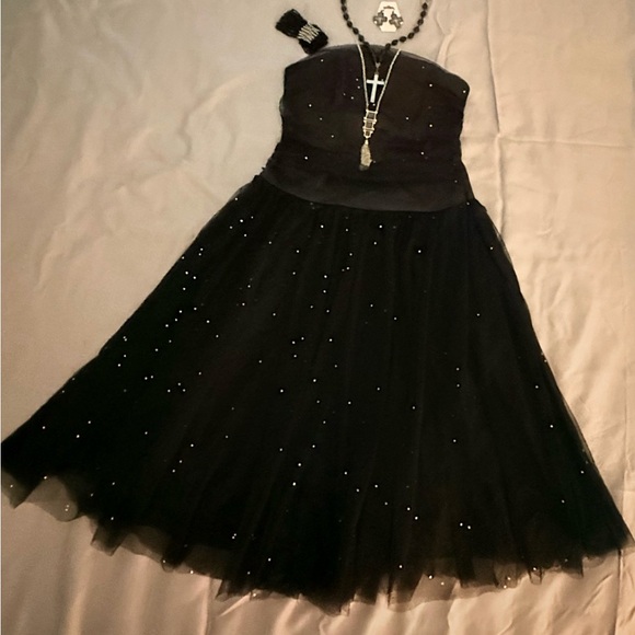 Dresses & Skirts - Black Tulle Party Dress -Sparkle Overlay -Jewelry not included